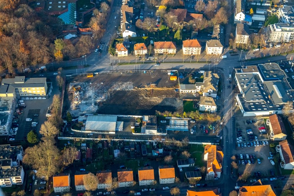 Aerial image Gladbeck - Construction site to demolish the disused building complex on Wilhelmstrasse in Gladbeck in the state North Rhine-Westphalia, Germany