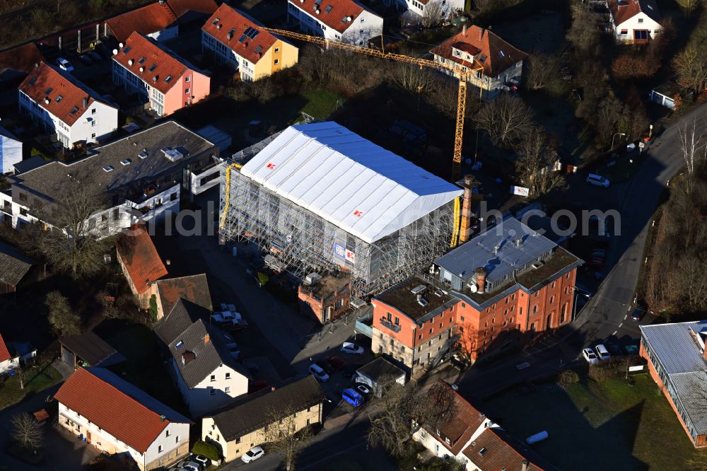 Aerial photograph Bayreuth - Construction site for the expansion of the new open-air restaurant Restaurant to the Sudpfanne on street Oberkonnersreuther Strasse in the district Oberkonnersreuth in Bayreuth in the state Bavaria, Germany