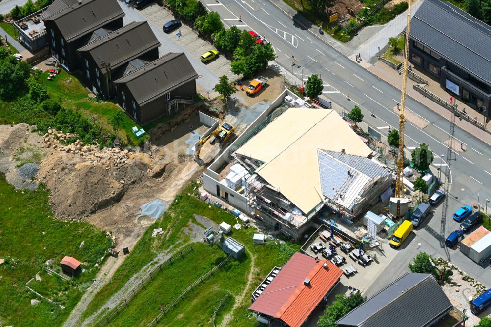 Torfhaus from above - Construction site for the expansion of the new open-air restaurant Wienerwald on street Torfhaus in Torfhaus in the Harz in the state Lower Saxony, Germany