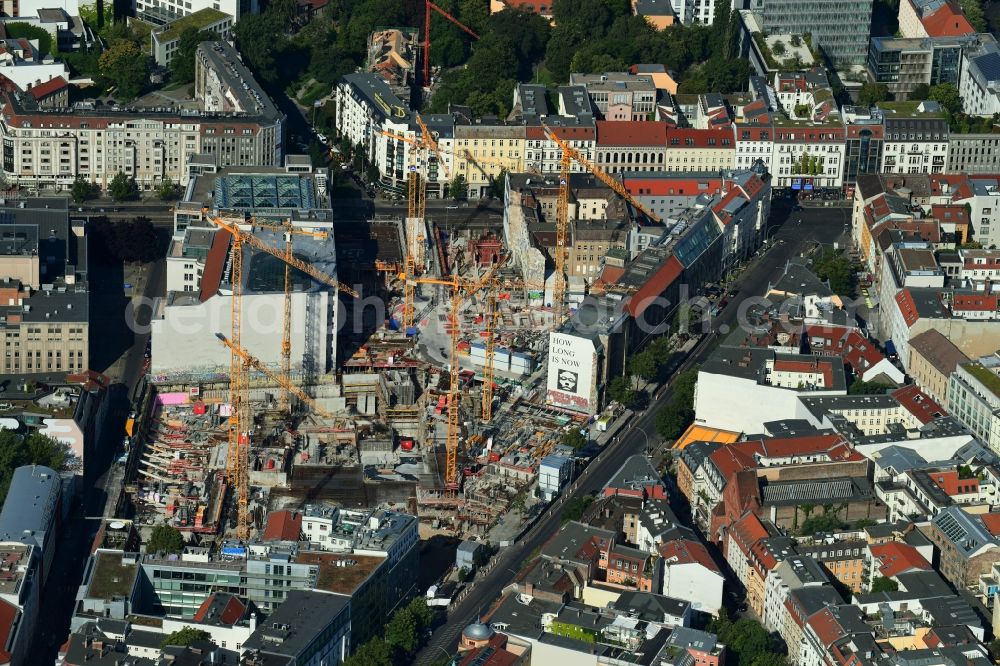 Aerial photograph Berlin - Construction site for the new building Areal on Tacheles on Oranienburger Strasse in the district Mitte in Berlin, Germany