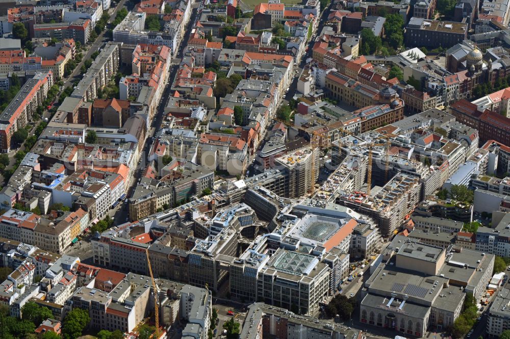 Aerial image Berlin - Construction site for the new building Areal on Tacheles on Oranienburger Strasse in the district Mitte in Berlin, Germany