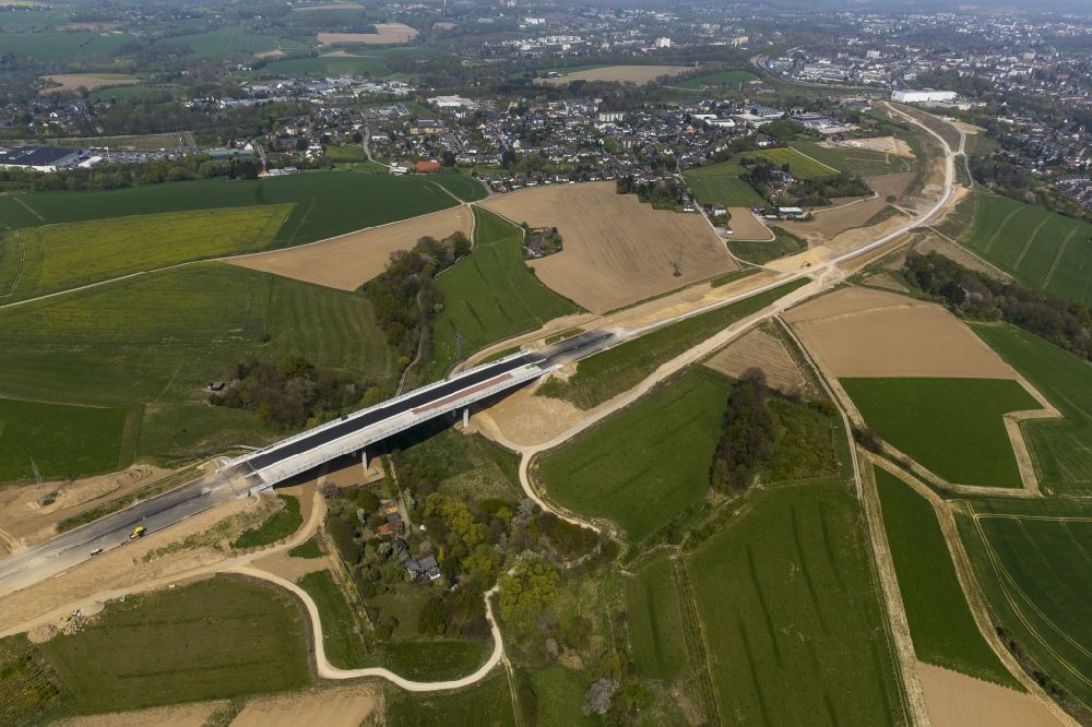 Aerial image Wülfrath - Construction site for the new building and expansion of the motorway A44 in Wuelfrath in the state North Rhine-Westphalia