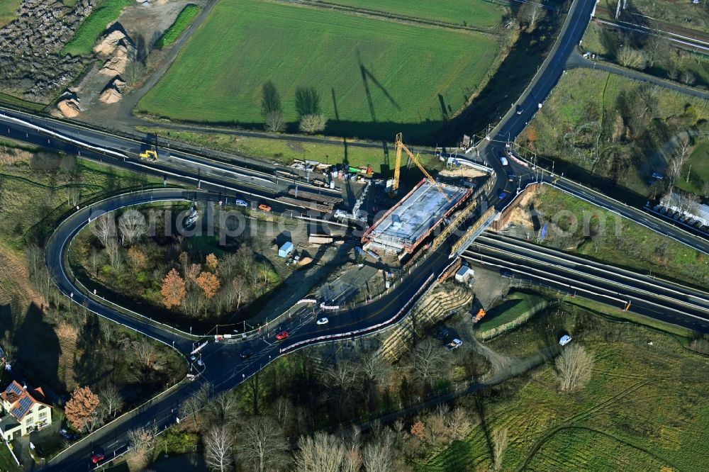 Aerial photograph Berlin - New construction of the motorway route BAB A114 Bucher Strasse in the district Franzoesisch Buchholz in Berlin, Germany