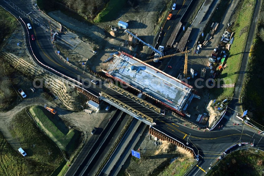 Berlin from the bird's eye view: New construction of the motorway route BAB A114 Bucher Strasse in the district Franzoesisch Buchholz in Berlin, Germany