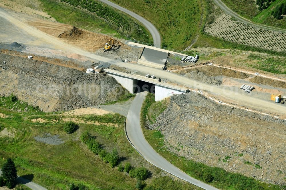 Velmede from the bird's eye view: New construction of the Highway - motorway bridge of the A 46 in Velmede in the state North Rhine-Westphalia, Germany