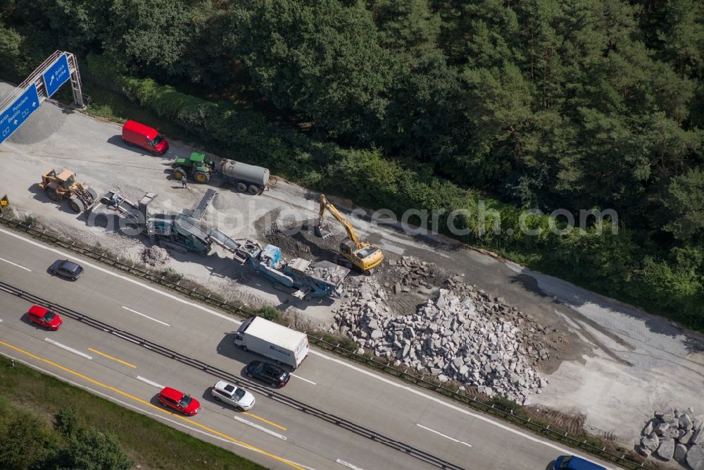 Aerial photograph Linthe - New construction site of the autobahn course of the BAB 9 in Linthe in the state Brandenburg, Germany