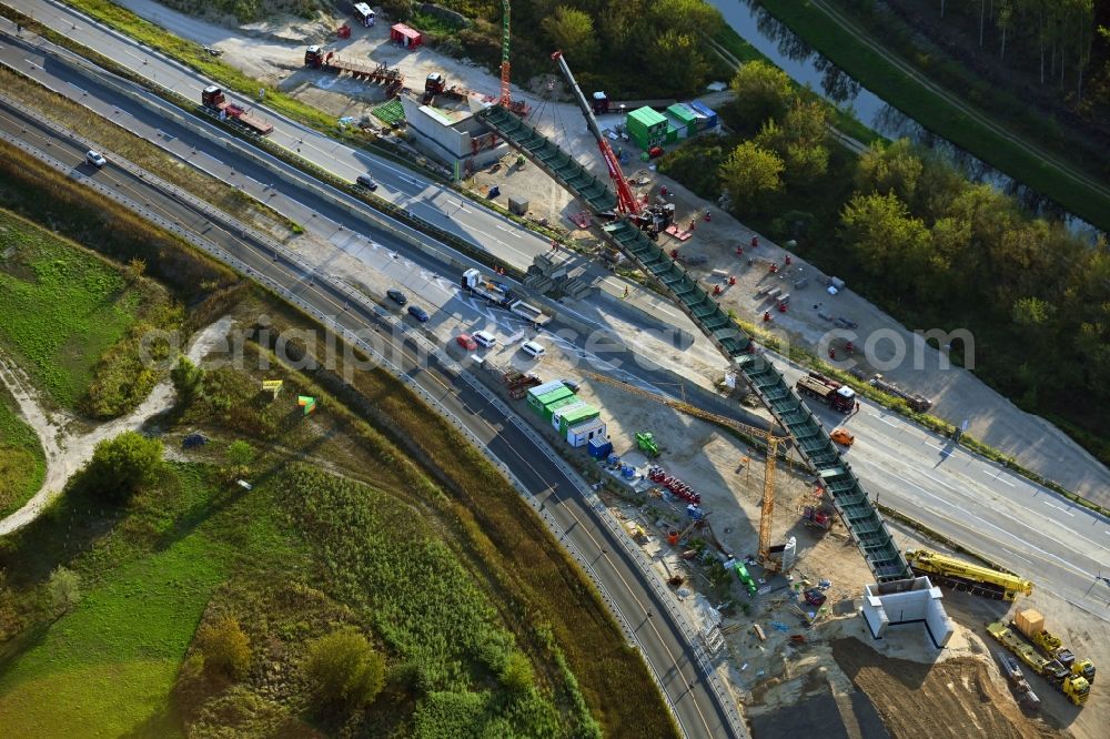 Schönerlinde from the bird's eye view: New construction of the motorway route BAB A114 on Dreick Pankow in Schoenerlinde in the state Brandenburg, Germany