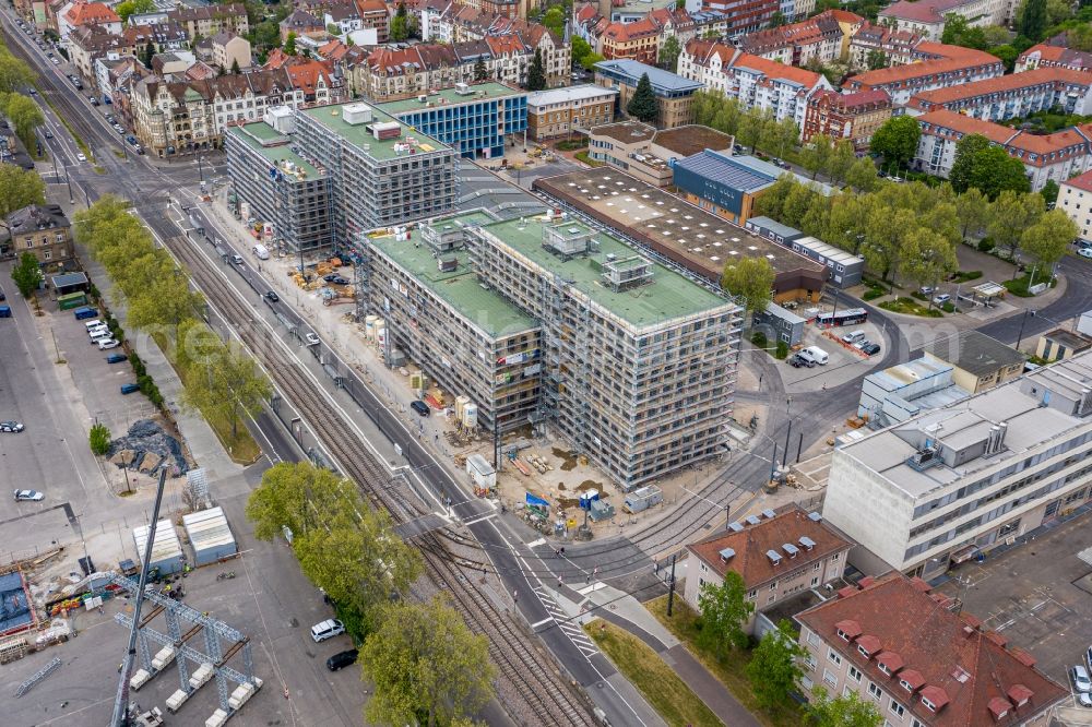 Aerial image Karlsruhe - Construction site for the new building in the district Oststadt in Karlsruhe in the state Baden-Wuerttemberg, Germany