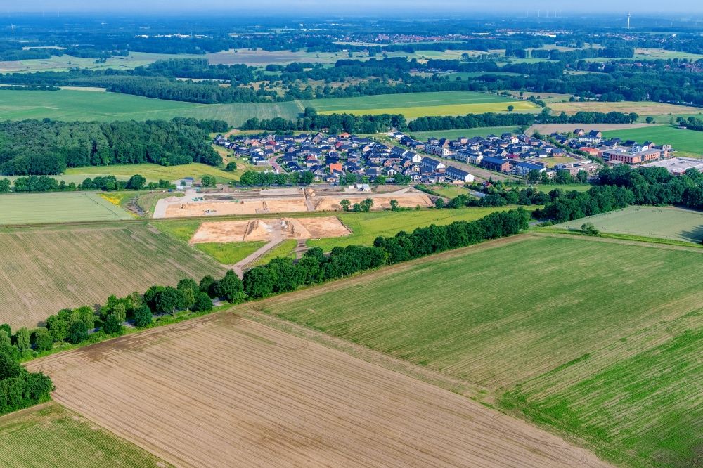 Aerial image Stade - Construction site for the new building complex of the education and training center in Stade in the state Lower Saxony, Germany