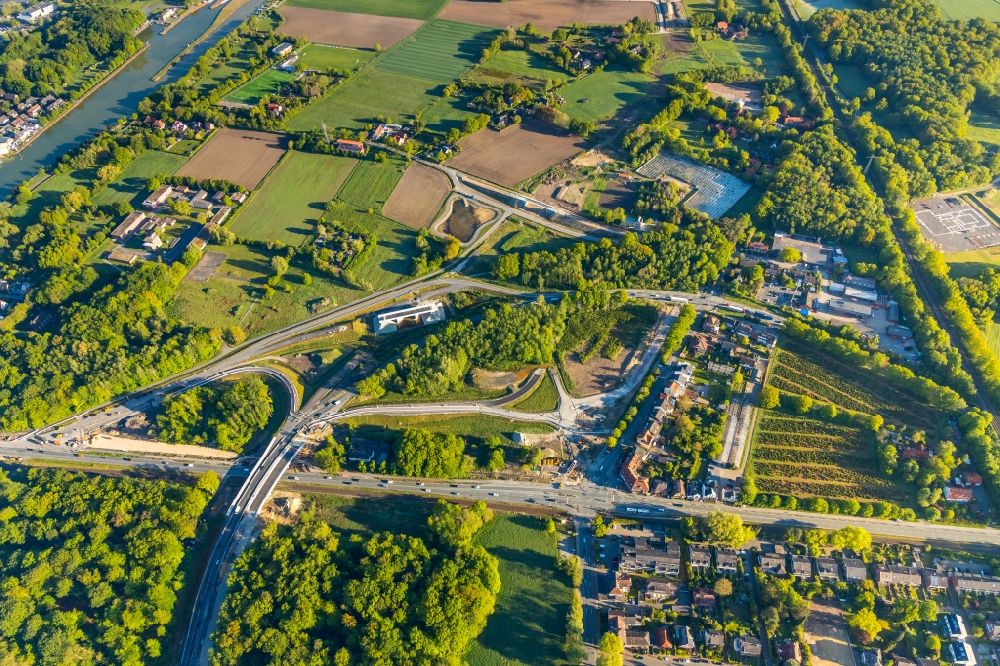 Aerial image Münster - New construction of the bridge structure of B51 across the B481n in the district St. Mauritz in Muenster in the state North Rhine-Westphalia, Germany