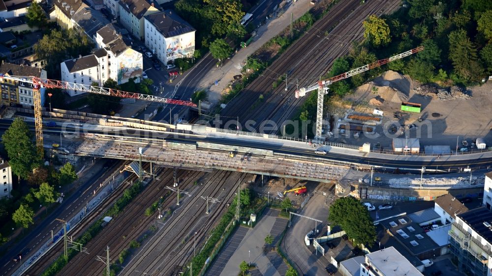 Bonn from above - New construction of the bridge structure Viktoriabruecke in the district Weststadt in Bonn in the state North Rhine-Westphalia, Germany