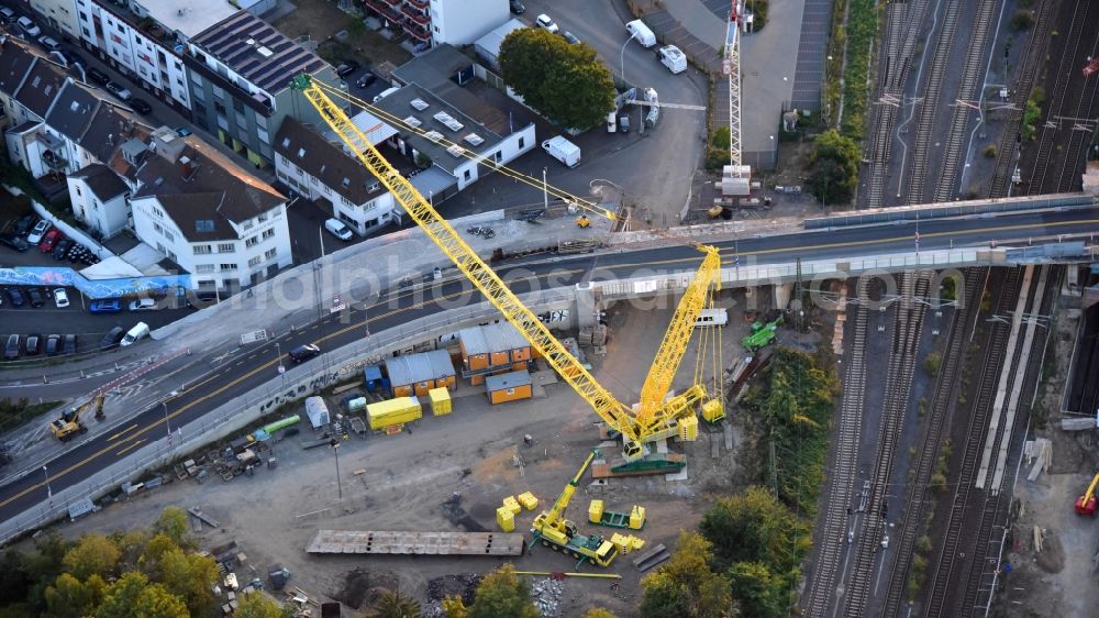 Bonn from the bird's eye view: New construction of the bridge structure Viktoriabruecke in the district Weststadt in Bonn in the state North Rhine-Westphalia, Germany
