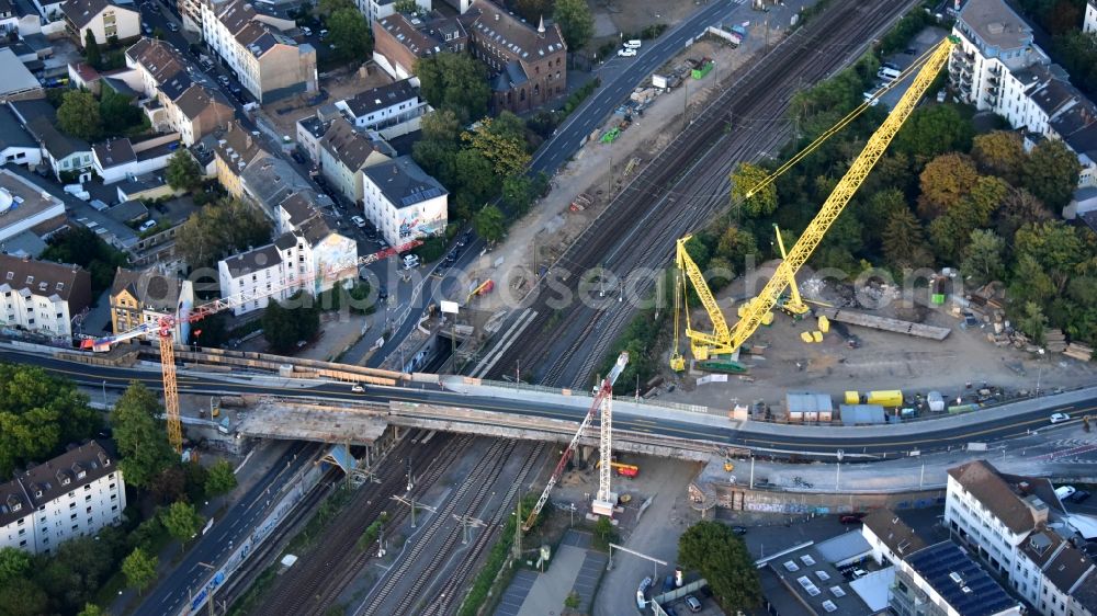 Bonn from the bird's eye view: New construction of the bridge structure Viktoriabruecke in the district Weststadt in Bonn in the state North Rhine-Westphalia, Germany