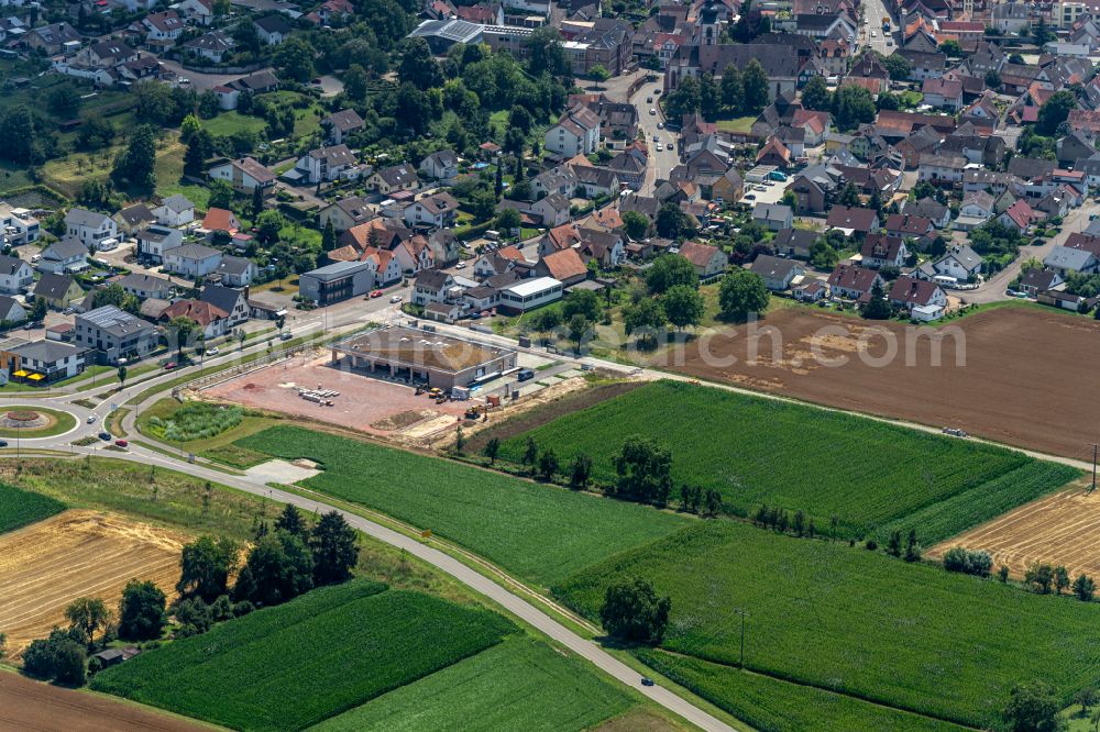 Aerial image Kippenheim - Construction site for the new building of an Public building - Ensemble in Kippenheim in the state Baden-Wuerttemberg, Germany