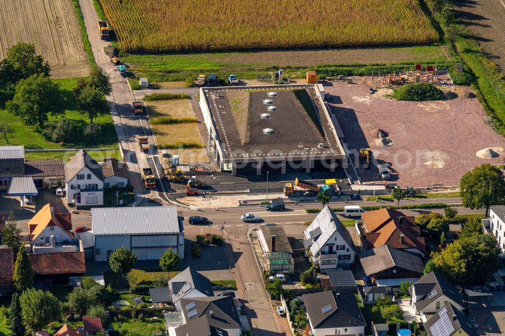 Aerial image Kippenheim - Construction site for the new building of an Public building - Ensemble in Kippenheim in the state Baden-Wuerttemberg, Germany