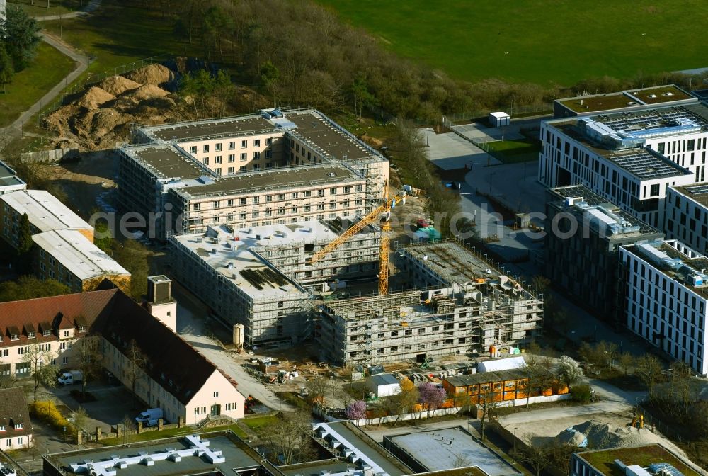 Mannheim from above - Construction site for the new building of an Office building - Ensemble on Konrad-Zuse-Ring in Mannheim in the state Baden-Wuerttemberg, Germany