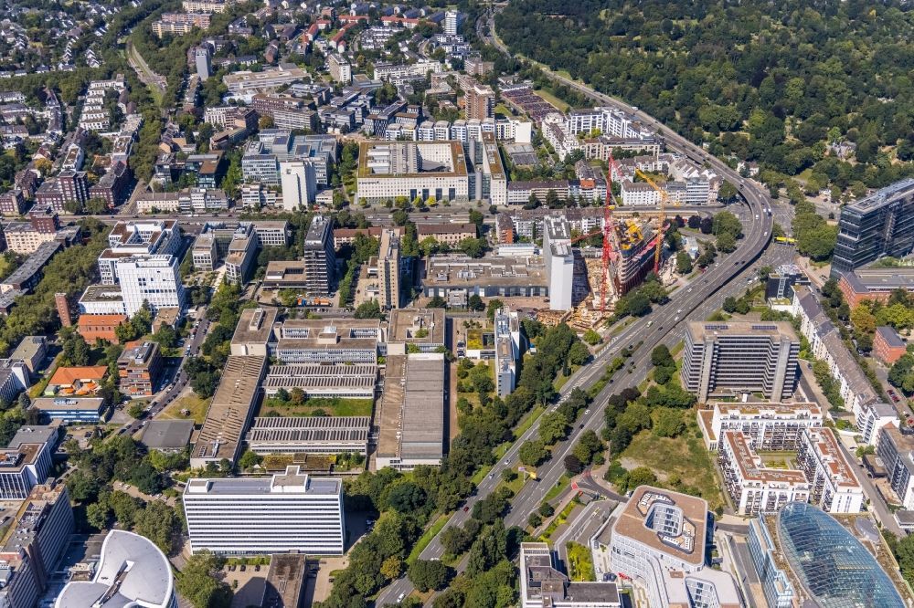 Aerial image Düsseldorf - Construction site to build a new office and commercial building Eclipse at the Kennedydamm in Duesseldorf at Ruhrgebiet in the state North Rhine-Westphalia, Germany
