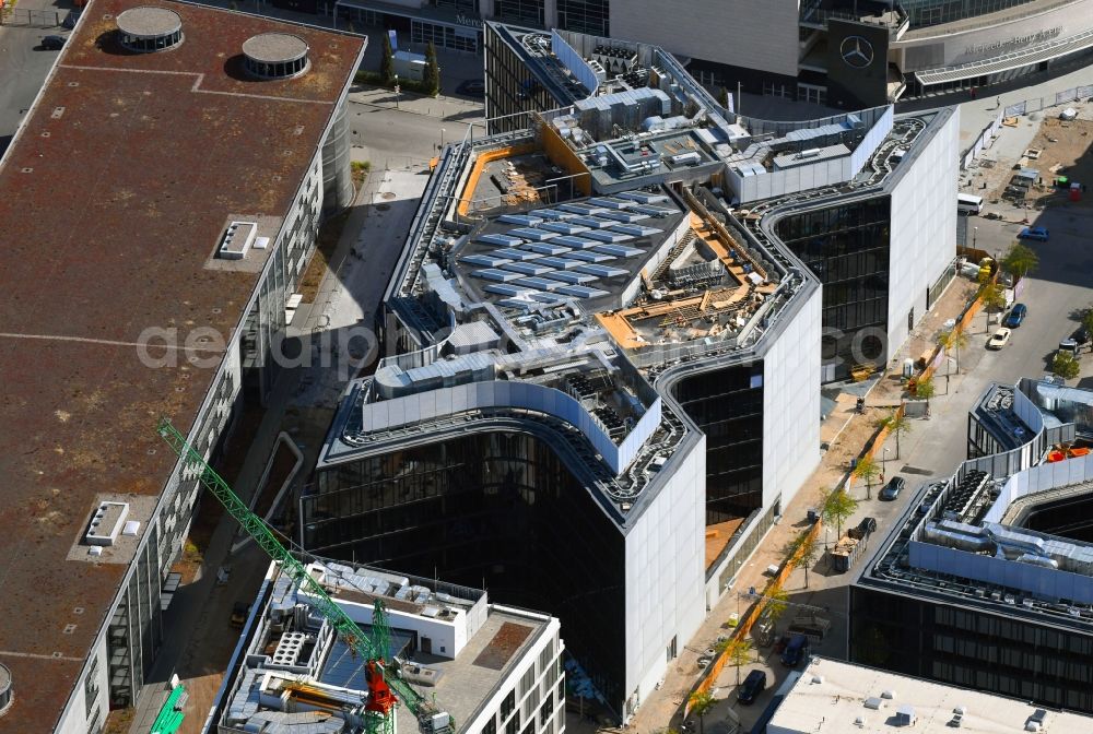 Aerial photograph Berlin - Construction site to build a new office and commercial building Zalando Campus on Valeska-Gert-Strasse in the district Friedrichshain in Berlin, Germany
