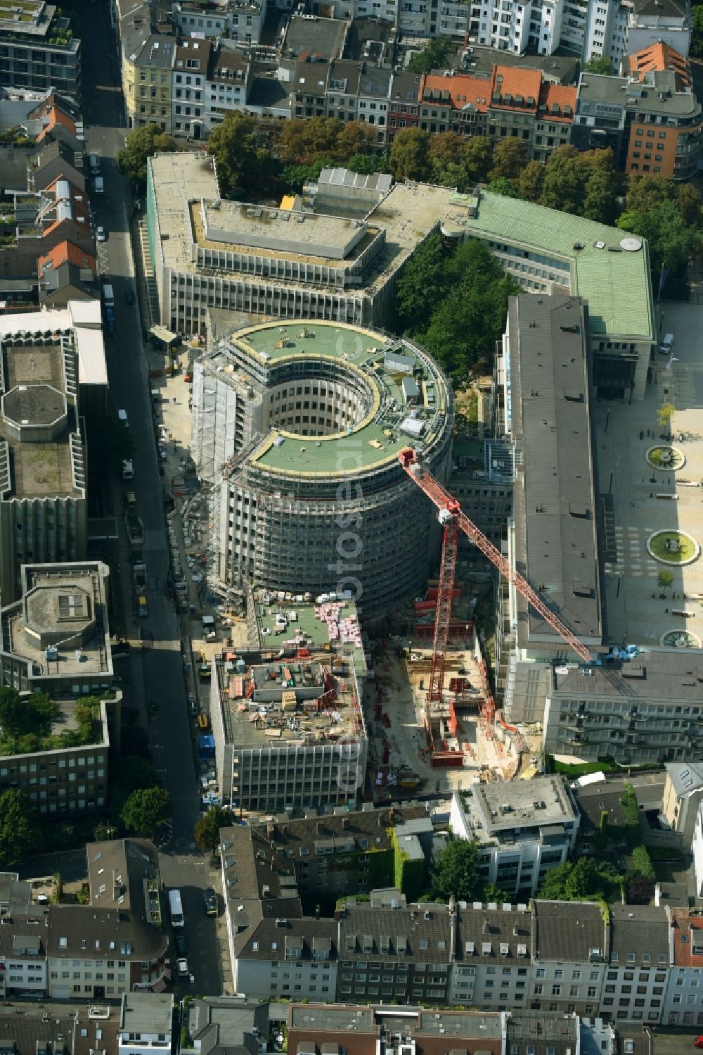 Aerial image Köln - Construction site to build a new office and commercial building to the Revitalization and restoration monument - office buildings rotunda GQ1 and GQ23 Im Klapperhof in Cologne in the state North Rhine-Westphalia, Germany