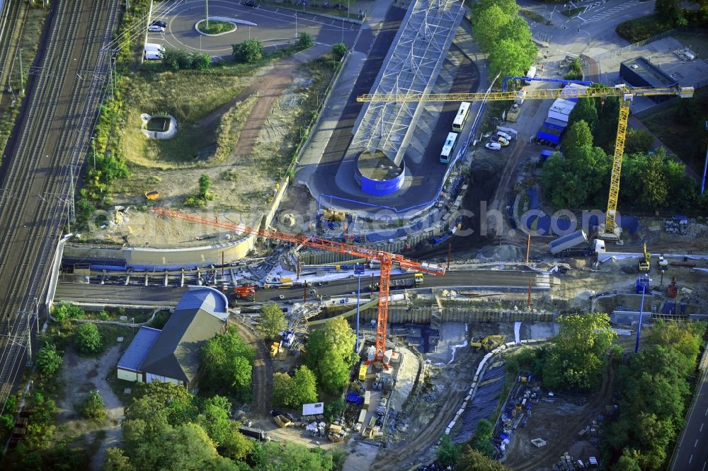 Aerial photograph Magdeburg - Construction site for the new channel building Citytunnel in Magdeburg in the state Saxony-Anhalt