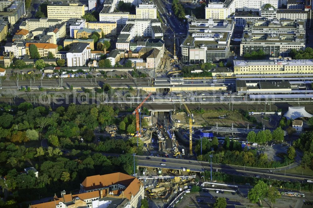 Aerial photograph Magdeburg - Construction site for the new channel building Citytunnel in Magdeburg in the state Saxony-Anhalt