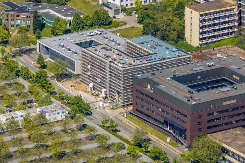 Aerial photograph Dortmund - Construction site for the new building of a research building and office complex of the TU Dortmund on Otto-Hahn-Strasse in Dortmund at Ruhrgebiet in the state North Rhine-Westphalia, Germany