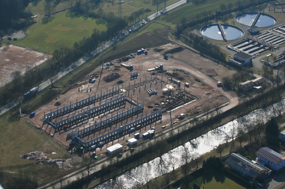 Steinen from above - Construction site for the new building of DPD Logistics center in Steinen in the state Baden-Wuerttemberg