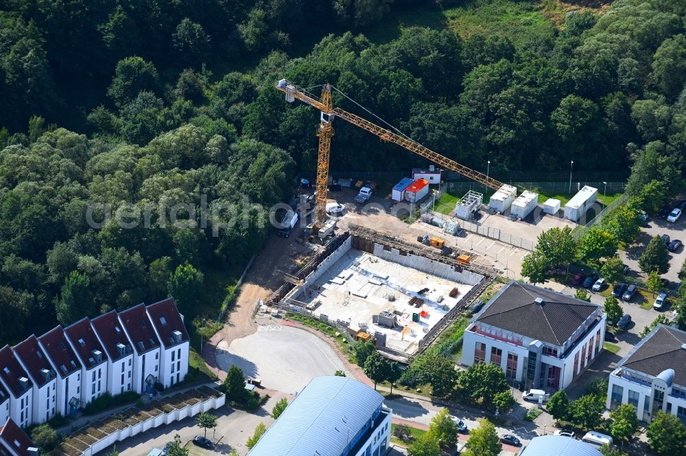 Aerial image Schwerin - Construction site for the new building on Eckdrift in Schwerin in the state Mecklenburg - Western Pomerania, Germany