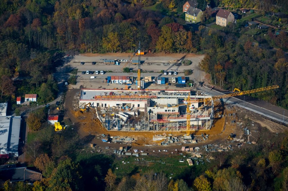 Aerial image Herne - Construction site for the new building of the open air and indoor pool Wananas in Herne in the state of North Rhine-Westphalia