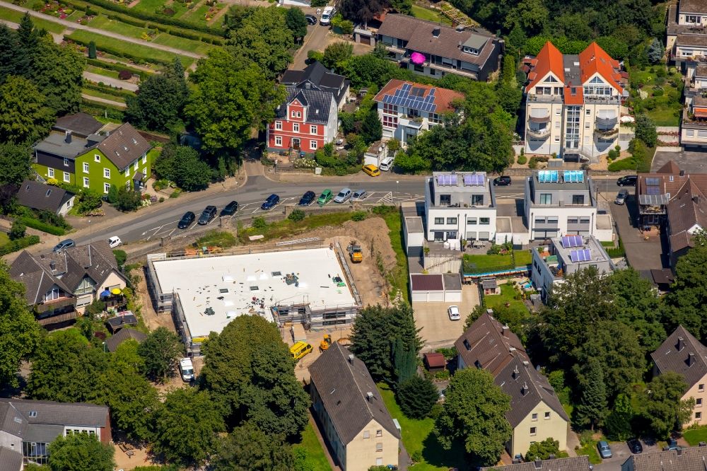 Aerial image Hattingen - Construction for the new building of the Evangelical Family Centre Noah's Ark and a Protestant nursery school in Hattingen - Blankstein in North Rhine-Westphalia