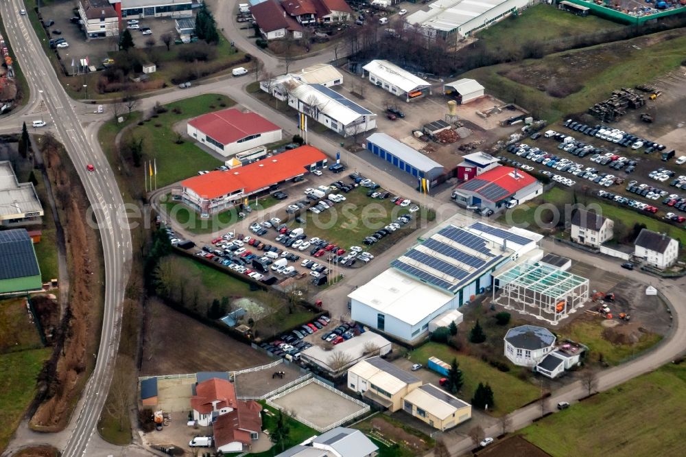 Aerial image Kippenheim - Construction site for new construction on the company premises of Lanner Anlagenbau GmbH in Kippenheim in the state of Baden-Wuerttemberg, Germany