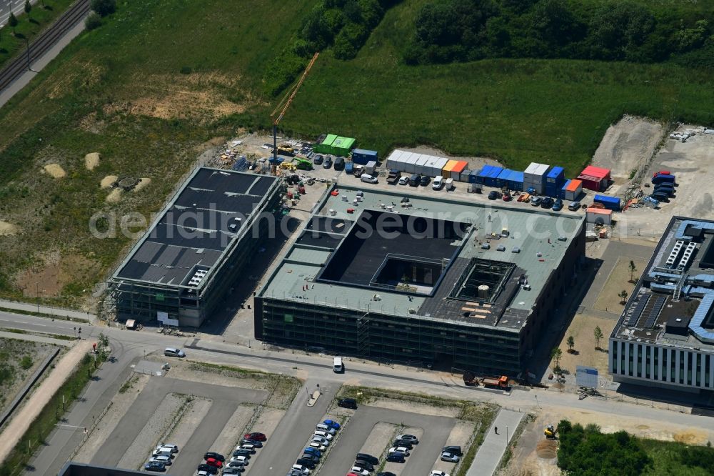 Augsburg from above - Construction site for the construction of a research building and office complex Green Factory in Augsburg in the federal state of Bavaria, Germany