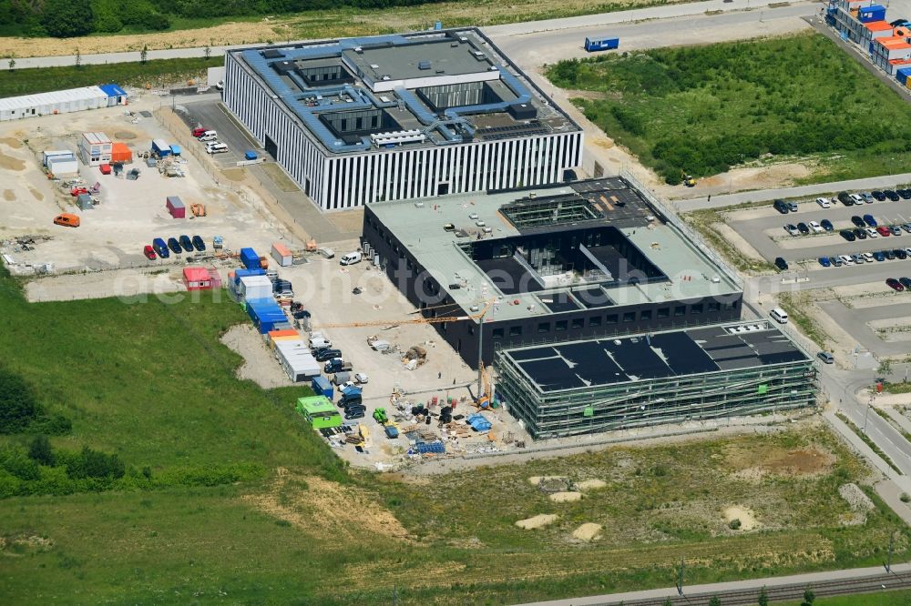Aerial photograph Augsburg - Construction site for the construction of a research building and office complex Green Factory in Augsburg in the federal state of Bavaria, Germany