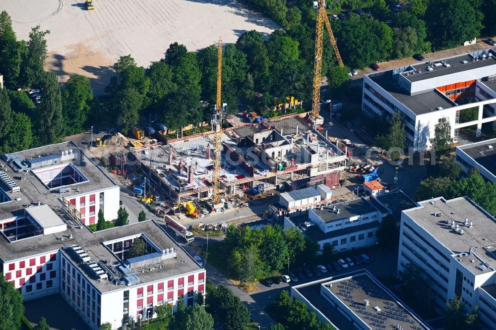 Aerial photograph Berlin - Construction site for the new building of a research building and office complex at Biotech-Park in the district Buch in Berlin, Germany