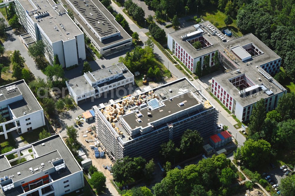 Aerial photograph Berlin - Construction site for the new building of a research building and office complex at Biotech-Park in the district Buch in Berlin, Germany