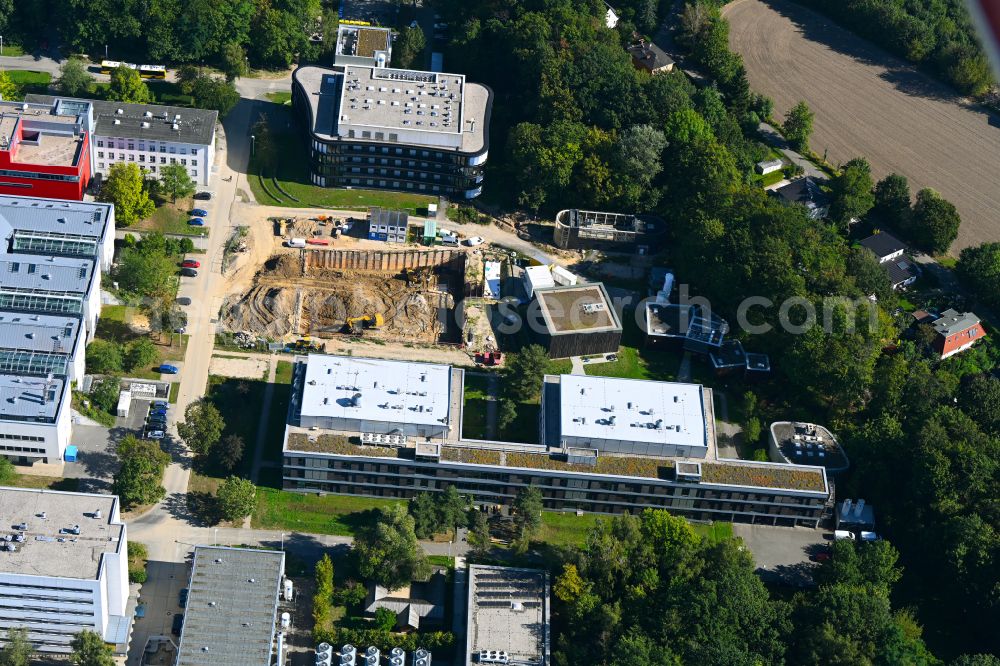 Berlin from above - Construction site for the new building of a research building and office complex Imaging Innovation Center of Max Delbrueck Centers on street Robert-Roessle-Strasse in the district Buch in Berlin, Germany