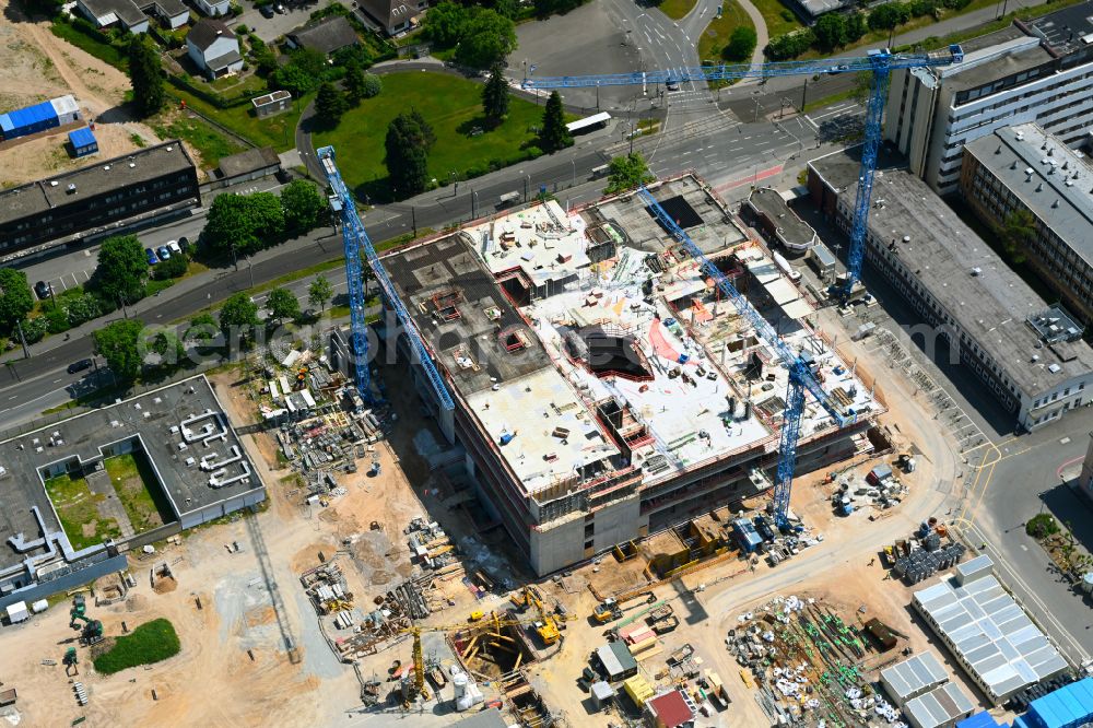 Aerial photograph Darmstadt - Construction site for the new building of a research building and office complex Translational Science Center in Darmstadt in the state Hesse, Germany