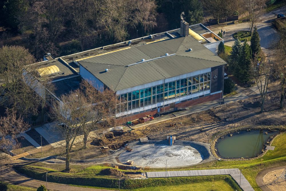Aerial photograph Bochum - Construction site for the new construction of the Urban Blue leisure facility on the street Eschweg in Langendreer in the Ruhr area in the state of North Rhine-Westphalia, Germany