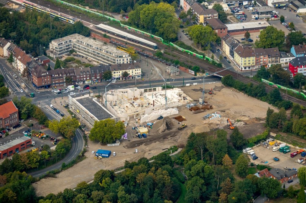 Essen from above - New construction of the building complex of the shopping center Altenessen-Sued-Karree on Altenessener Strasse in Essen in the state North Rhine-Westphalia, Germany