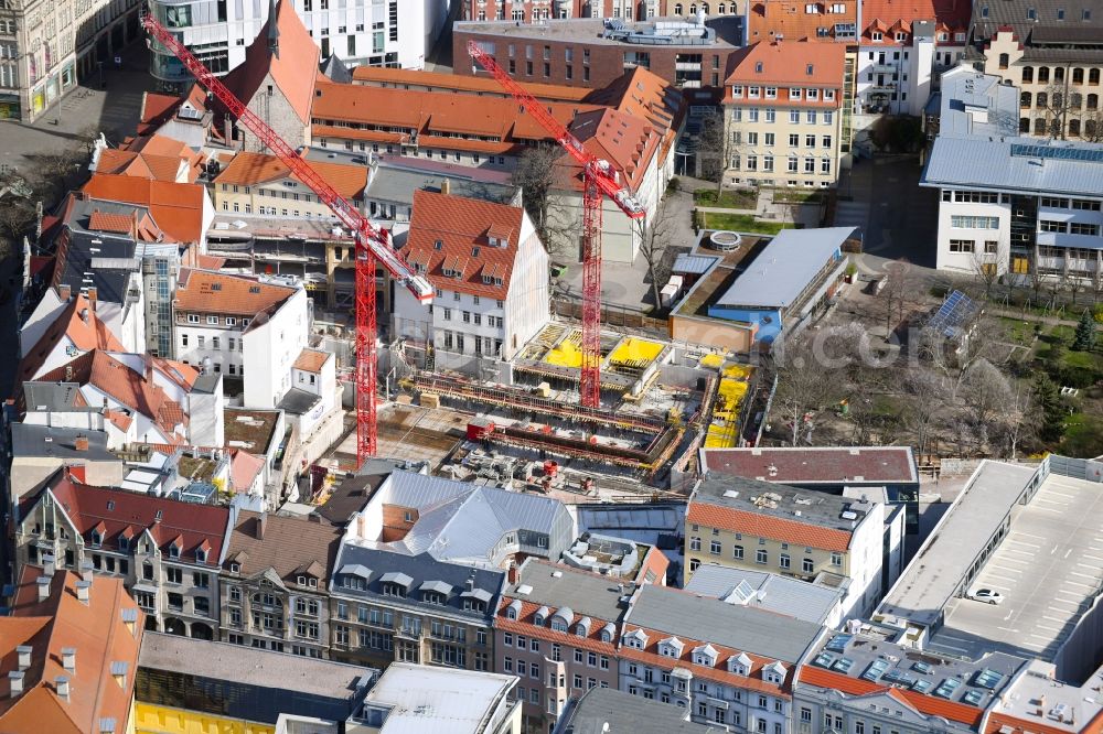 Aerial photograph Erfurt - New construction of the building complex of the shopping center Anger-Passage on Reglermauer in the district Altstadt in Erfurt in the state Thuringia, Germany