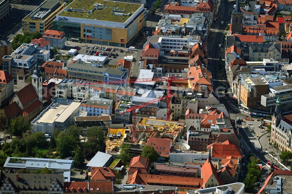 Aerial photograph Erfurt - New construction of the building complex of the shopping center Anger-Passage on Reglermauer in the district Altstadt in Erfurt in the state Thuringia, Germany