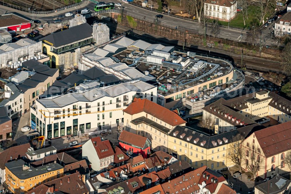 Aerial image Offenburg - New construction of the building complex of the shopping center Ree-Carre in the district Buehl in Offenburg in the state Baden-Wurttemberg, Germany