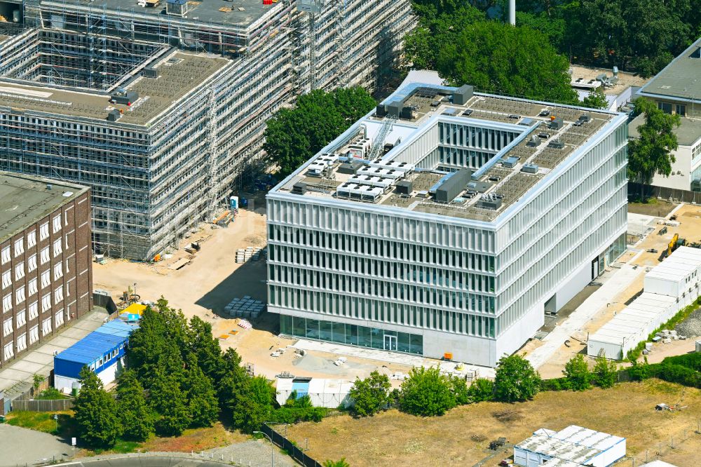 Aerial image Berlin - Construction site for a new research building and an office complex for the Faculty of Mathematics at the TU Berlin on Fasanenstrasse - Mueller-Breslau-Strasse in the district Charlottenburg in Berlin, Germany