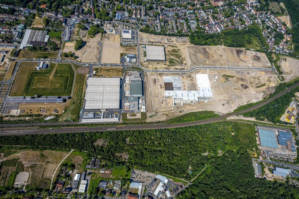 Aerial image Gelsenkirchen - Construction site to build a new building complex on the site of the logistics center Febi Bilstein on Europastrasse in Gelsenkirchen in the state North Rhine-Westphalia, Germany