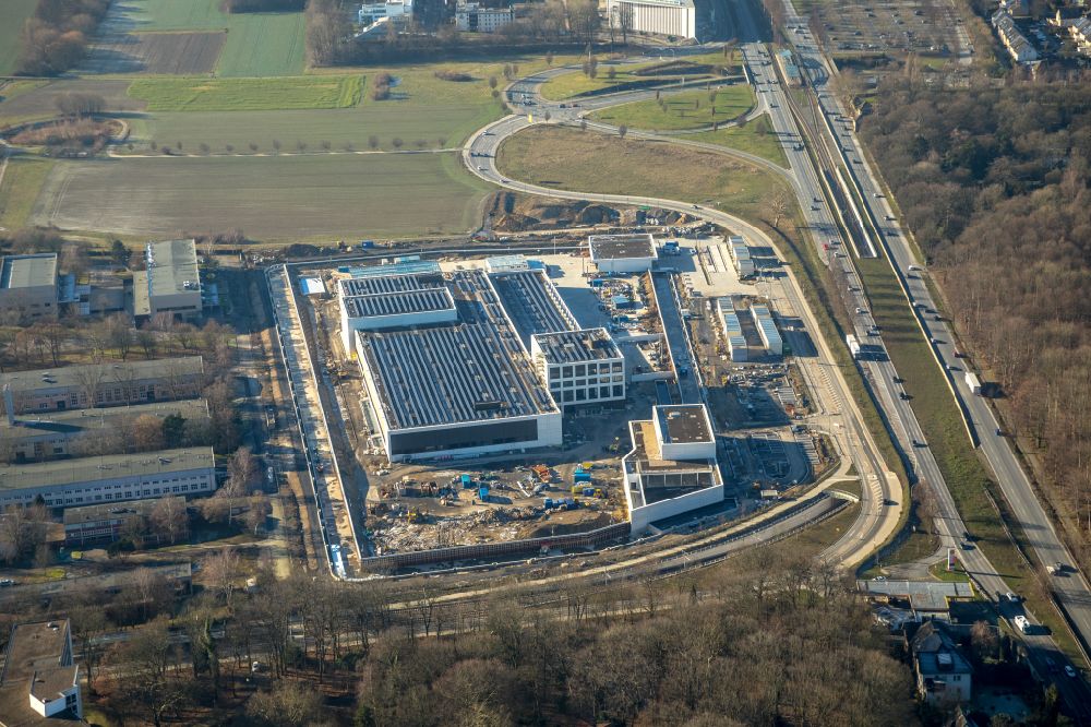 Aerial image Dortmund - Construction site to build a new building complex on the site of the logistics center money store of the Deutschen Bundesbank in Dortmund at Ruhrgebiet in the state North Rhine-Westphalia