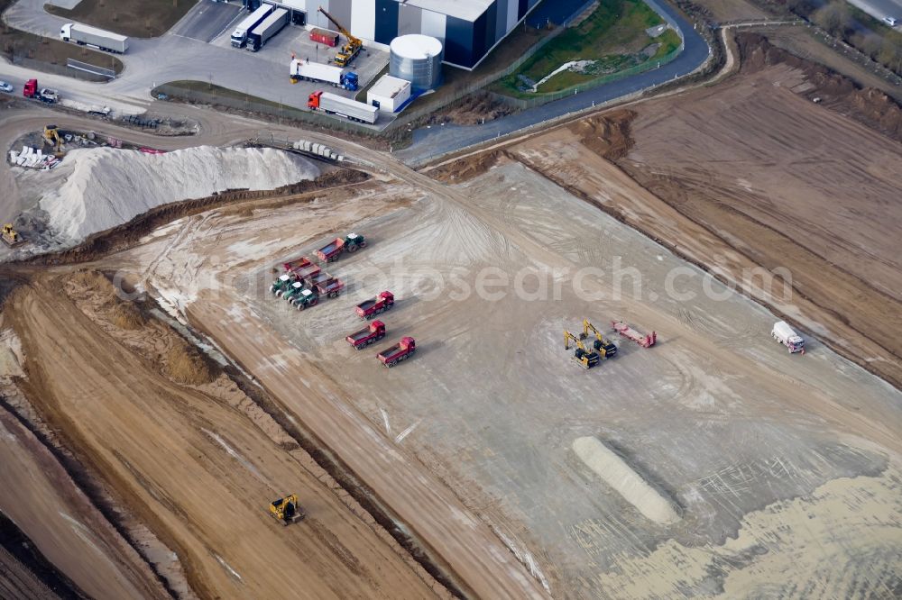 Aerial photograph Göttingen - Construction site to build a new building complex on the site of the logistics center ID Logisticsin Goettingen in the state Lower Saxony, Germany