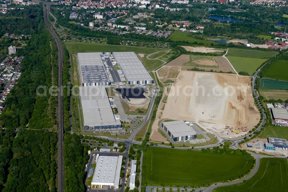 Aerial photograph Göttingen - Construction site to build a new building complex on the site of the logistics center VGP-Park Goettingen in the state Lower Saxony, Germany