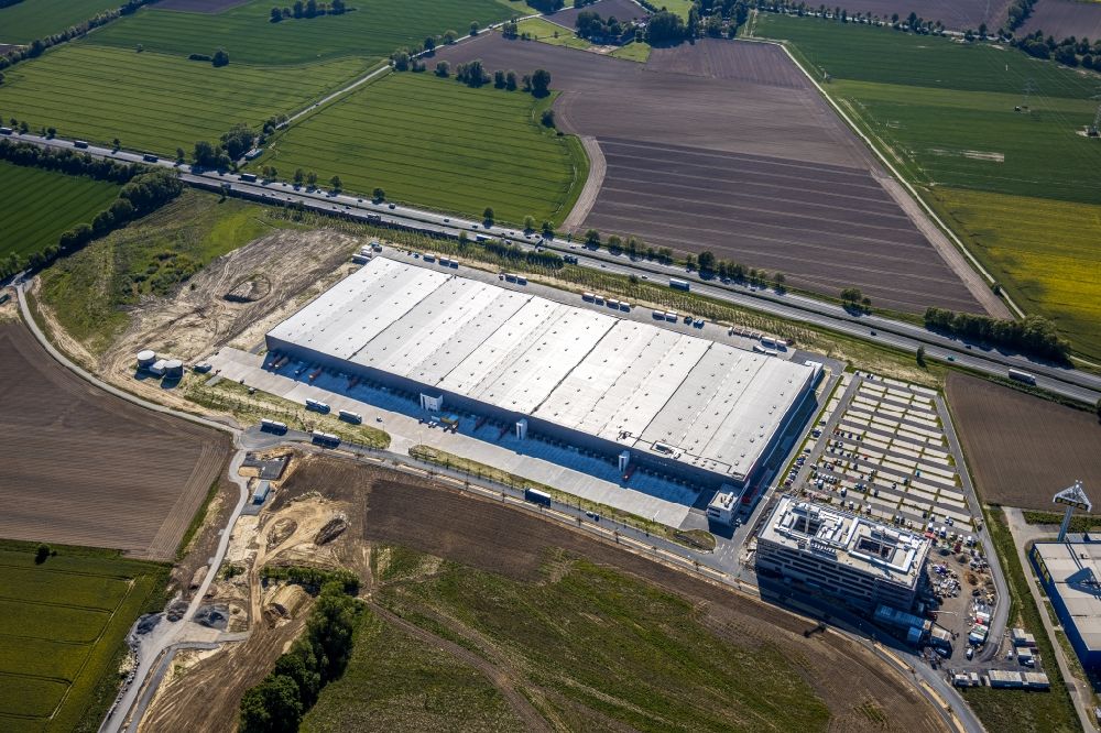 Aerial photograph Unna - Construction site to build a new building complex on the site of the logistics center of Woolworth GmbH in the district Alte Colonie in Kamen in the state North Rhine-Westphalia, Germany