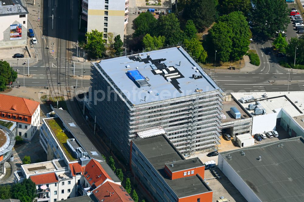 Aerial photograph Zwickau - Construction of a building complex of university Westsaechsische Hochschule Zwickau - Campus Innenstadt on street Aeussere Schneeberger Strasse - Dr.-Friedrichs-Ring in Zwickau in the state Saxony, Germany
