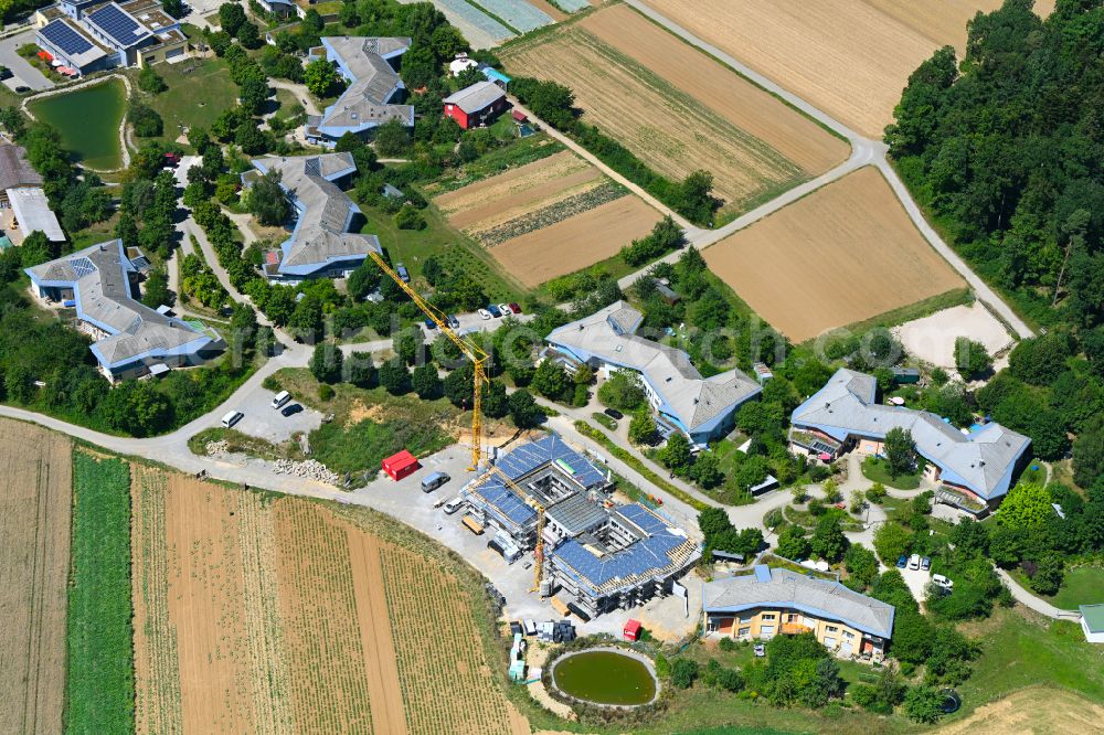 Aerial image Deckenpfronn - Construction site for the new construction of a community - building for disabled people of the Tennental village community on Tennentalstrasse in Deckenpfronn in the state Baden-Wuerttemberg, Germany